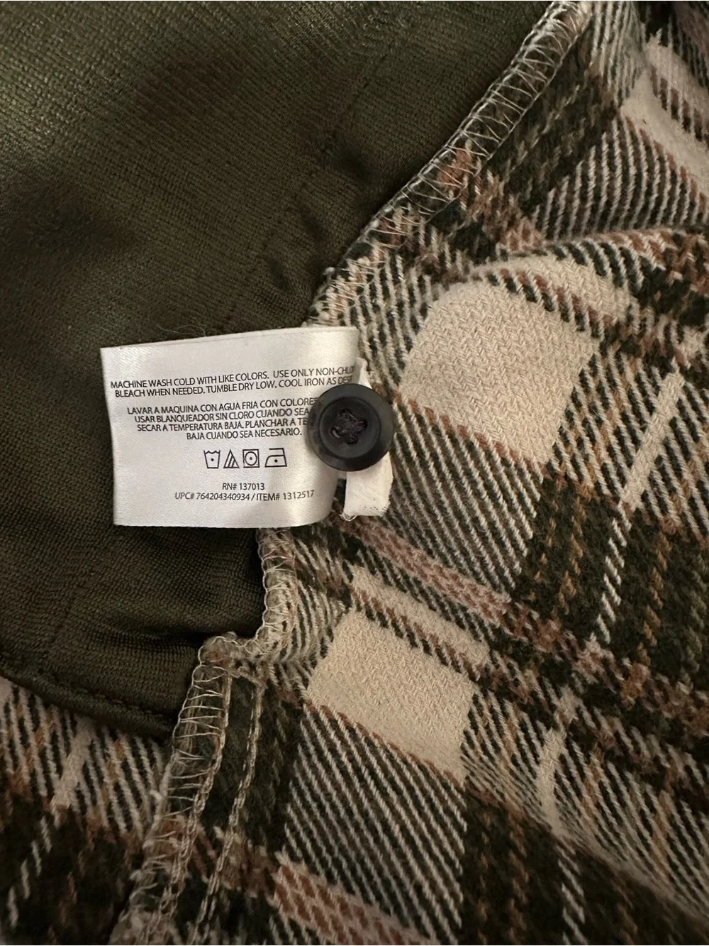 ORVIS Classic Green and White Plaid Men's Shirt Jacket